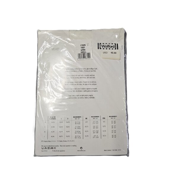 Wolford Velvet Sz Small Womens White Leggings - Picture 2 of 2